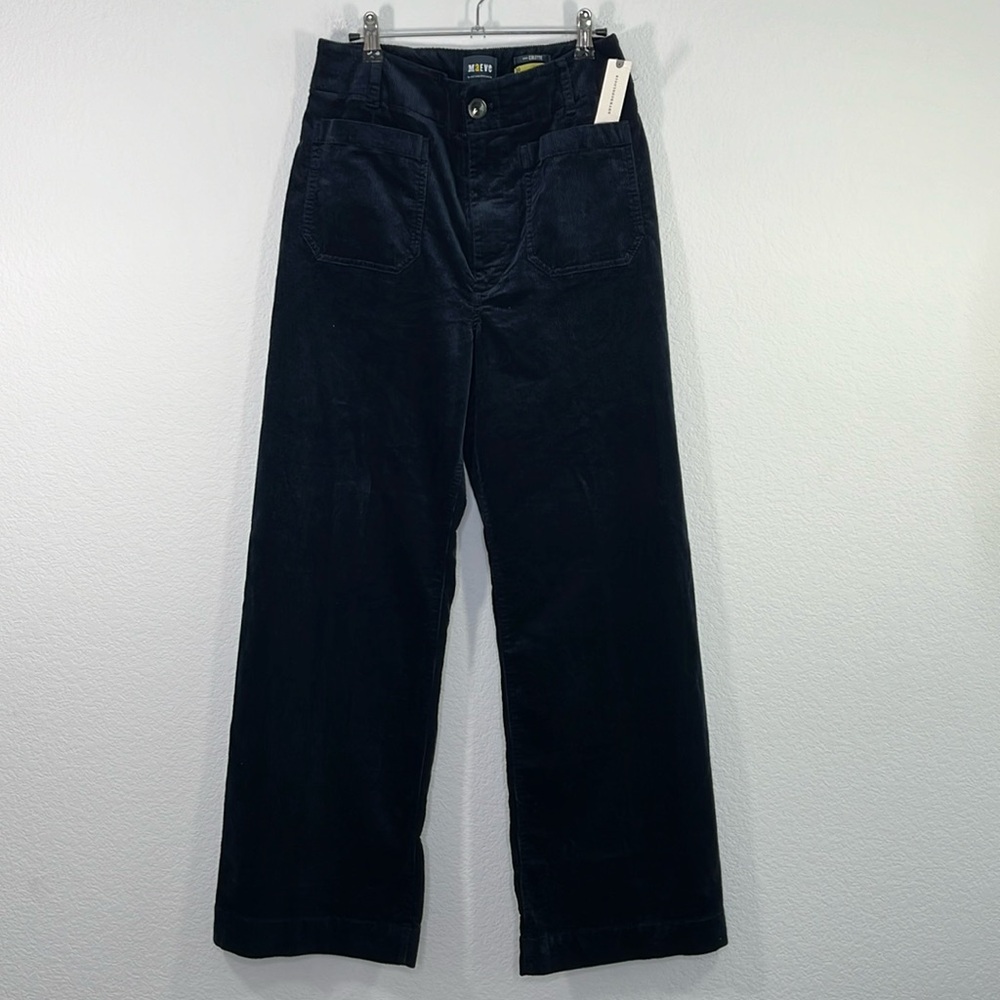 Anthropologie NWT The Colette Wide-Leg Corduroy Pant Navy size 30